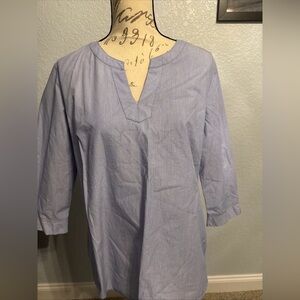Van Heusen Womens 3/4 Sleeve Sz Med Blue Stripe NWOT